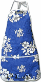 White Hibiscus Blue Aloha Apron