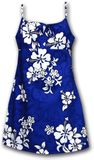 White Hibiscus Girls Blue Spaghetti Aloha Dress White Hibiscus Girls Blue Spaghetti Aloha Dress