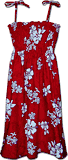 White Hibiscus Hawaiian Tube Dress Red