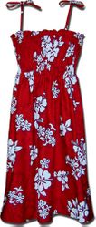 White Hibiscus Hawaiian Tube Dress Red White Hibiscus Hawaiian Tube Dress Red
