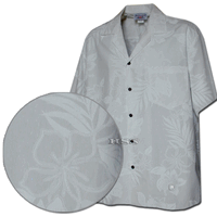 White Men's Hawaiian Shirts Forever Hibiscus Wedding 