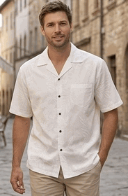 White Men's Hawaiian Shirts Forever Hibiscus Wedding 