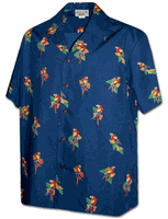 Wild Parrot Hawaiian Shirt for Mens 3912Navy