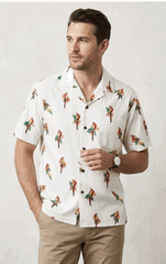 Wild Parrot Hawaiian Shirt for Mens 3912White