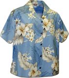 Women's Hawaiian Shirts The Luau  Blue
