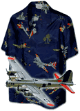 World War 2 Bombers Navy Hawaiian Camp Shirts