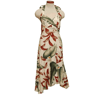 hawaiian bridesmaid dresses Halter Flounce Hawaiian Beach Bridesmaid Dress