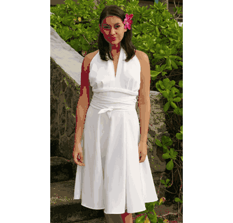 slim fit dress slacks Marilyn Monroe White Halter Dress Costume
