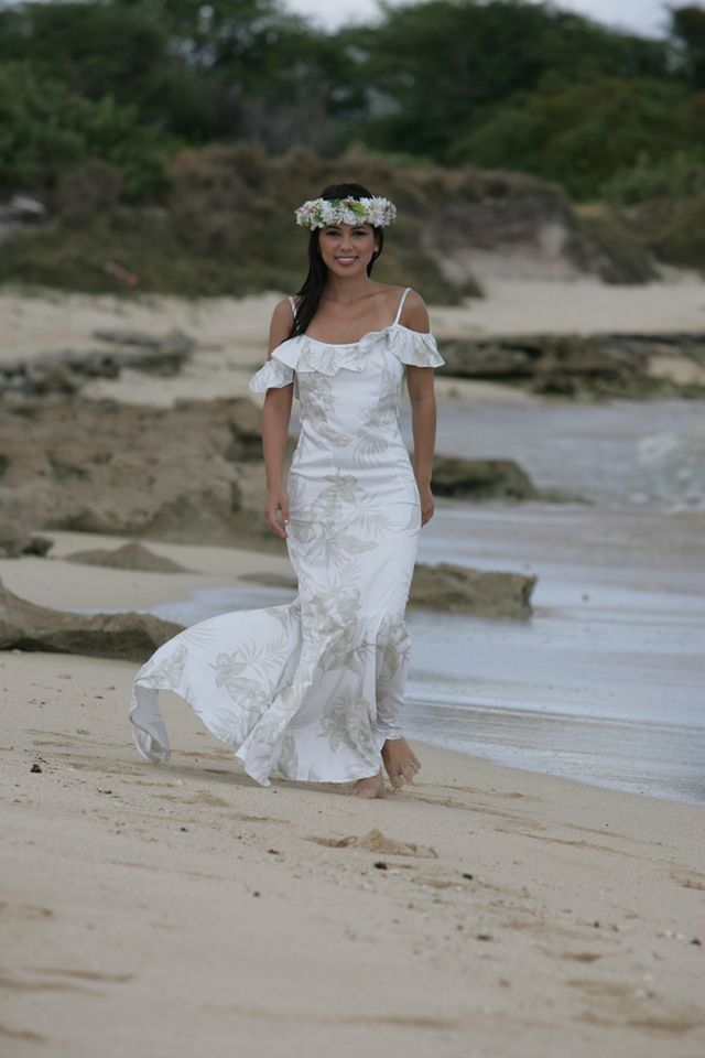 Traditional Hawaiian Wedding Dress Holoku Honolulu White Ruffle Hawaiian Dress Aloha Shirts Club Traditional Hawaiian Wedding Dress Holoku Honolulu White Ruffle Hawaiian Dress Aloha Shirts Club