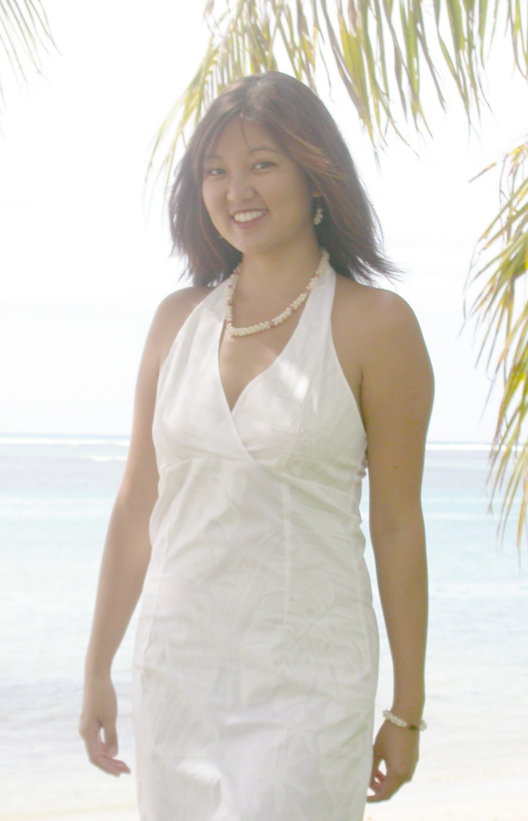 Wailea Romance Short Halter Top Hawaiian Wedding Dress