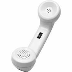 50069.004 Walker W6-500M-15 White Amplified Handset Modular Round Mic