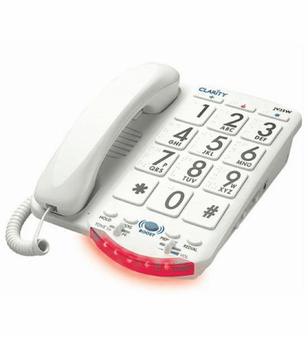 76557.100 CLARITY- JV35W Amplified Big Button Phone White Keys