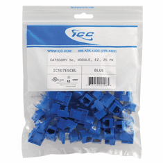 Cat 5e Jack, EZ, 25-PK-(xx=color)
