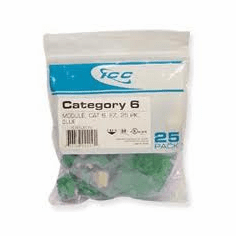 Cat 6 Jacks, EZ, 25-PK