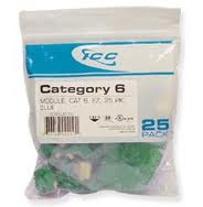 Cat 6 Jacks, EZ, 25-PK