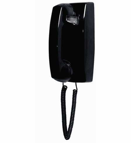 Cortelco 255400-VBA-NDL Black wall no dial