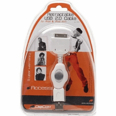 DigiCom PowerMate iP-103 Mini Retractable USB 2.0 Cable for iPod Video