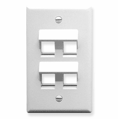 Faceplate, Classic, 4 Port, Single Gang, Angled Top and Bottom