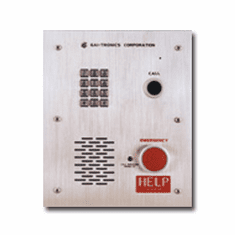 Gai-Tronics Flush-Mount Emergency Phone: 14 Gauge Stainless Steel with Number Keypad