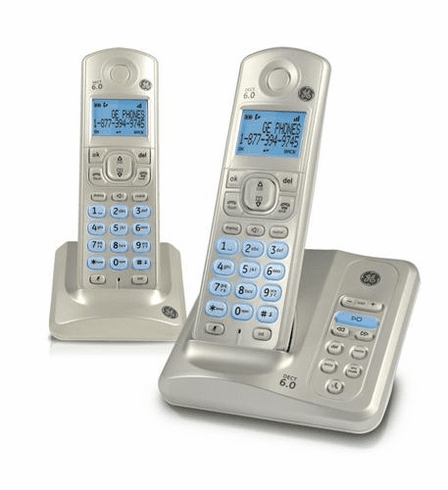 GE-28522AE2 Dual handset cordless phone with digital- Silver