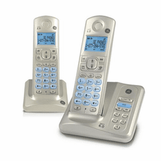 GE-28522AE2 Dual handset cordless phone with digital- Silver