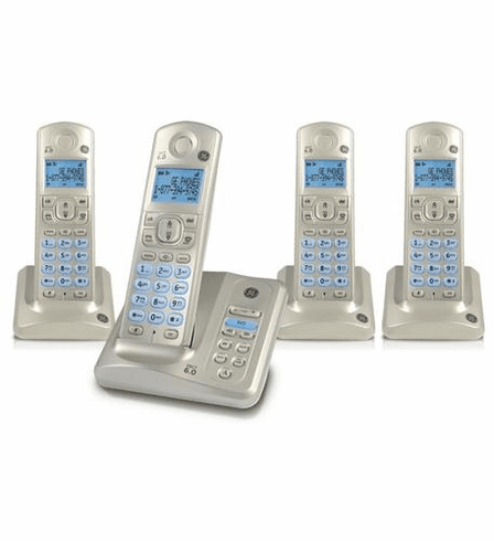 GE-28522AE4 Four Handset Cordless Phone-Silver