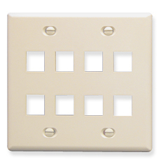 IC107 Faceplate, Double gang, 8 Port