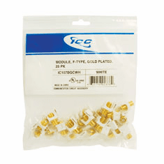 IC107 Module, F-Type, Gold Plated, White - 25-PK by ICC