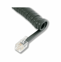 L-H4DU-CG-06 6ft Charcoal Gray Replacement Handset Coil Cord
