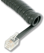 L-H4DU-CG-06 6ft Charcoal Gray Replacement Handset Coil Cord