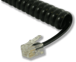 L-H4DU-FB-25 25ft Flat Black Replacement Handset Coil Cord