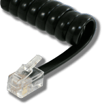 L-H4DU-GB-12 12ft Gloss Black Replacement Handset Coil Cord