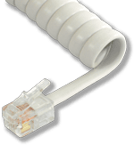 L-H4DU-WH-06 6ft White Replacement Handset Coil Cord