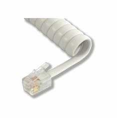 L-H4DU-WH-06 6ft White Replacement Handset Coil Cord