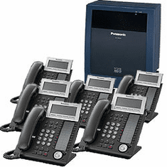 Panasonic KX-TDE100 IP PBX Control Unit and (6) KX-NT366 IP 4 x 12 Button Speakerphone Kit