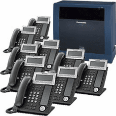 Panasonic KX-TDE200 IP PBX Control Unit and (9) KX-NT366 IP 4 x 12 Button Speakerphone Kit