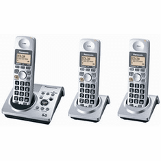 Panasonic KX-TG1033S DECT 6.0 Expandable 3 Handset Cordless w/ Answering System