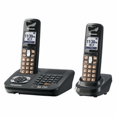 Panasonic KX-TG6442T DECT 6.0 Expandable Cordless Phone with Answering System and 2 Handsets