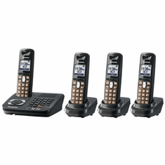 Panasonic KX-TG6444T DECT 6.0 Expandable Cordless Phone with Answering System and 4 Handsets