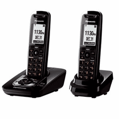 Panasonic KX-TG7432B DECT 6.0 Expandable Cordless Phone with Answering System with 2 Handsets