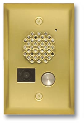 Polished Brass Entry Phone with Color Video Camera and Enhanced Weather Protection