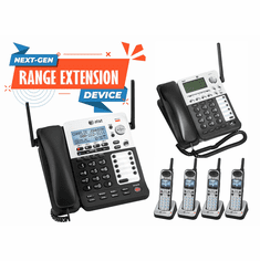 The AT&T SB67138 + (3)SB67108 + (1)SB67148 four-line corded base and cordless system
