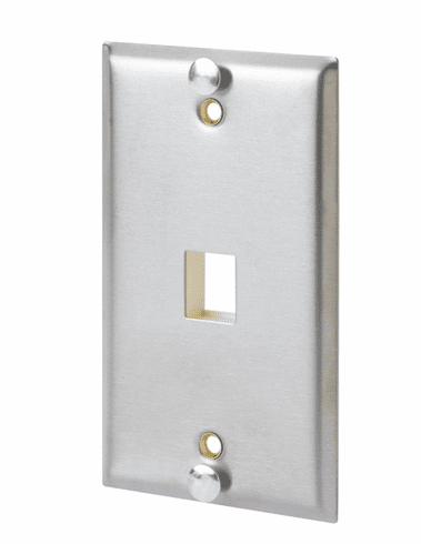 Wall Plate, Phone, Flush, 1-Port, Stainless Steel