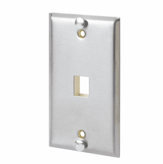 Wall Plate, Phone, Flush, 1-Port, Stainless Steel
