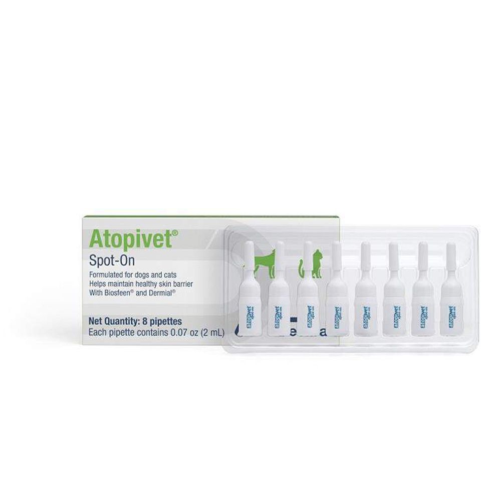 Atopivet Spot-On with Biosfeen & Dermial for Dogs & Cats, 8 pipettes ...