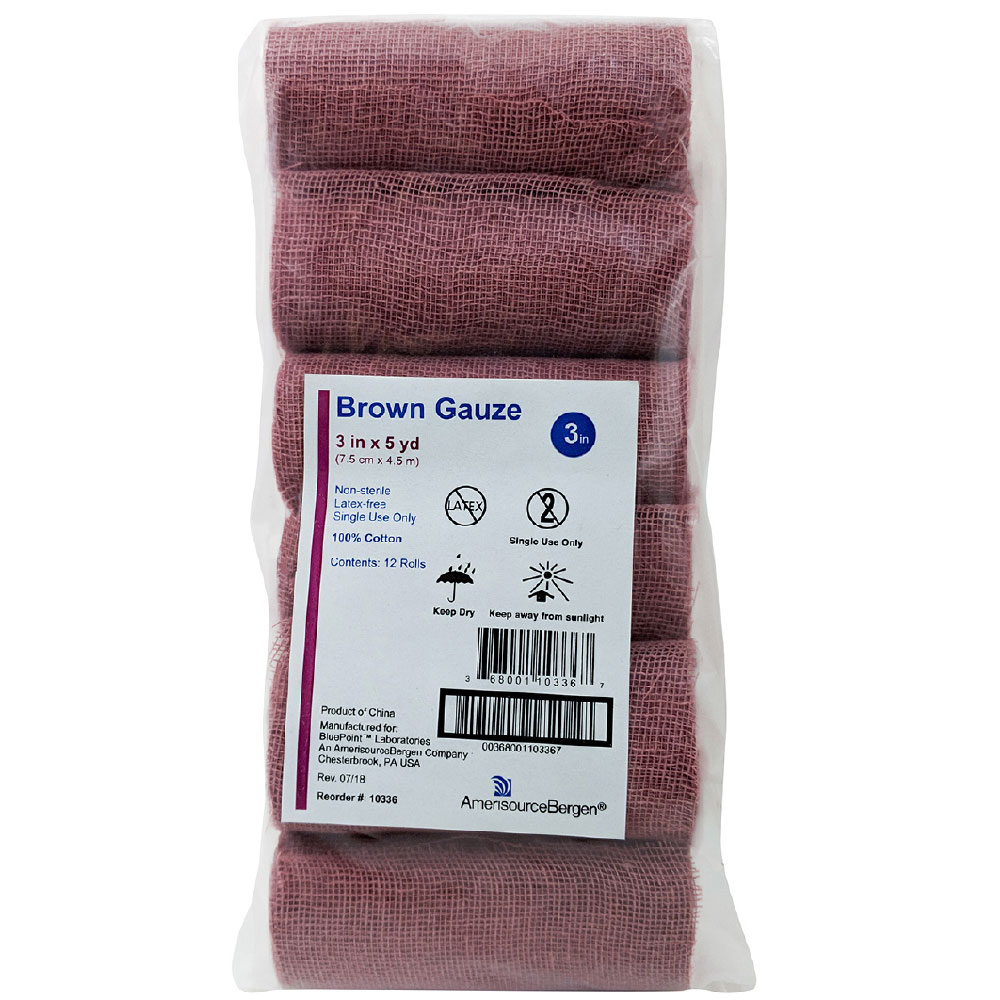 Brown Gauze Roll NonSterile (3"x5yds) 12 pack On Sale HealthyPets