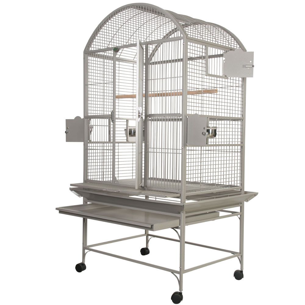 Dome Top Bird Cage with 3/4" Bar Spacing Platinum (32"x23"x63