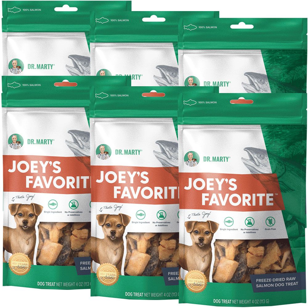 Dr. Marty Joey's Favorite Freeze Dried Salmon Dog Treats, 6PACK, 4oz
