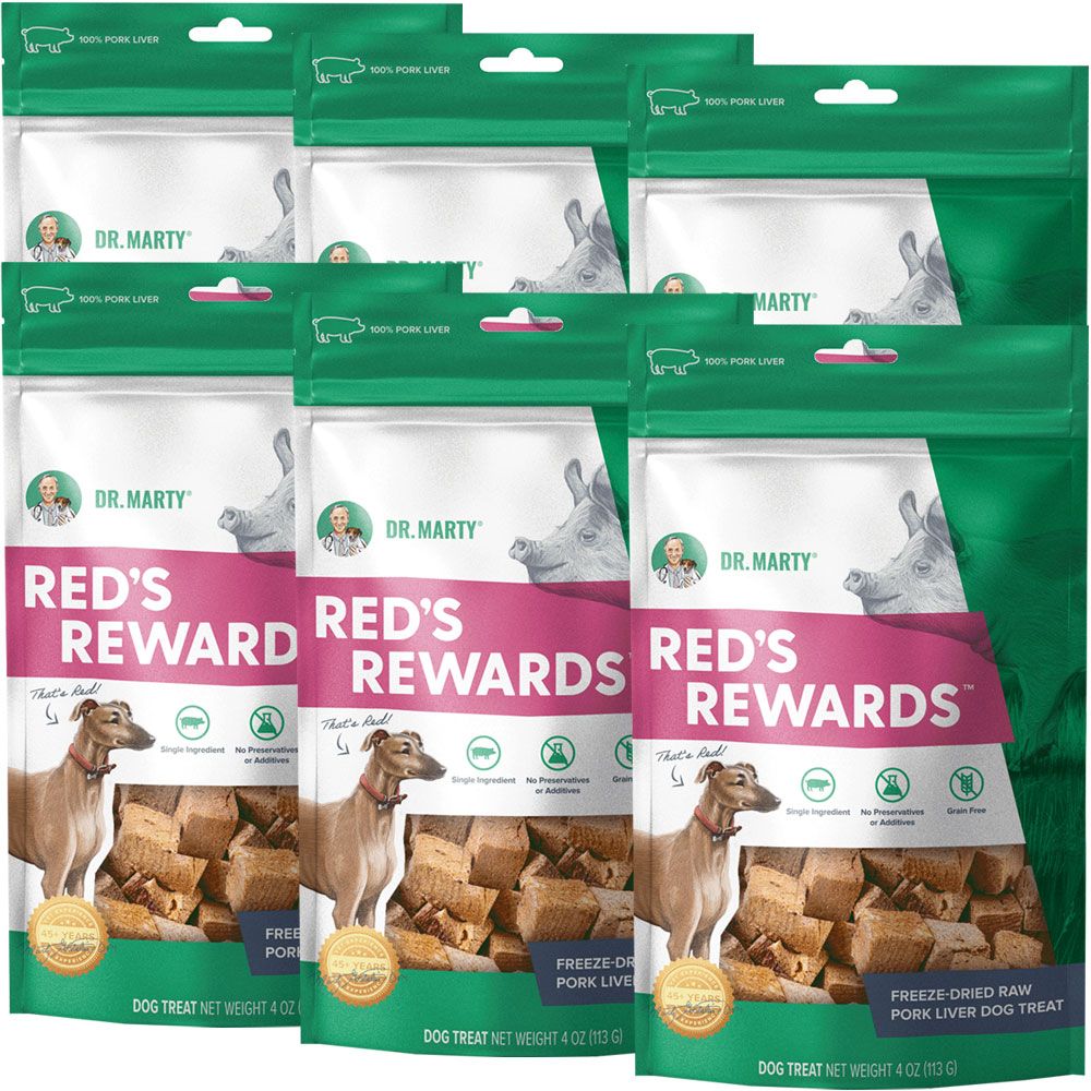 Dr. Marty Reds Rewards Favorite Freeze Dried Pork Liver Dog Treats, 6