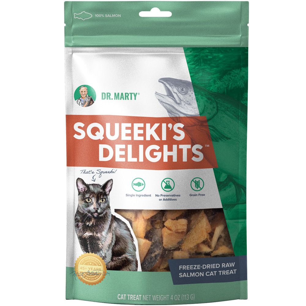 Dr. Marty Squeeki's Delights FreezeDried Raw Salmon Cat Treat, 4oz